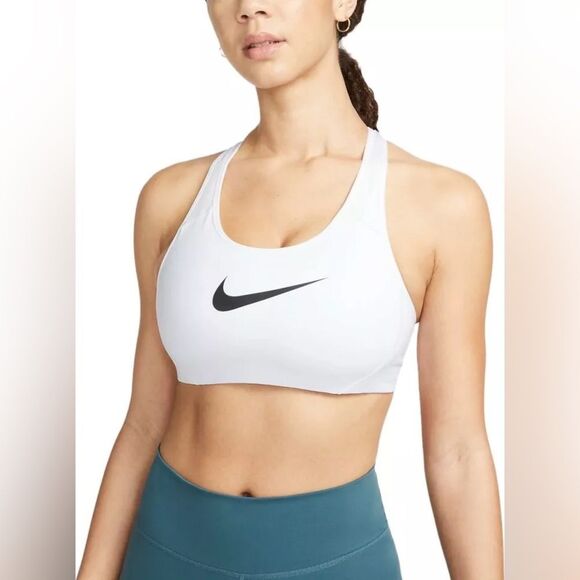 Nike Women’s White Victory Shape Sports Bra Large Racerback 548545-100 - Picture 1 of 12